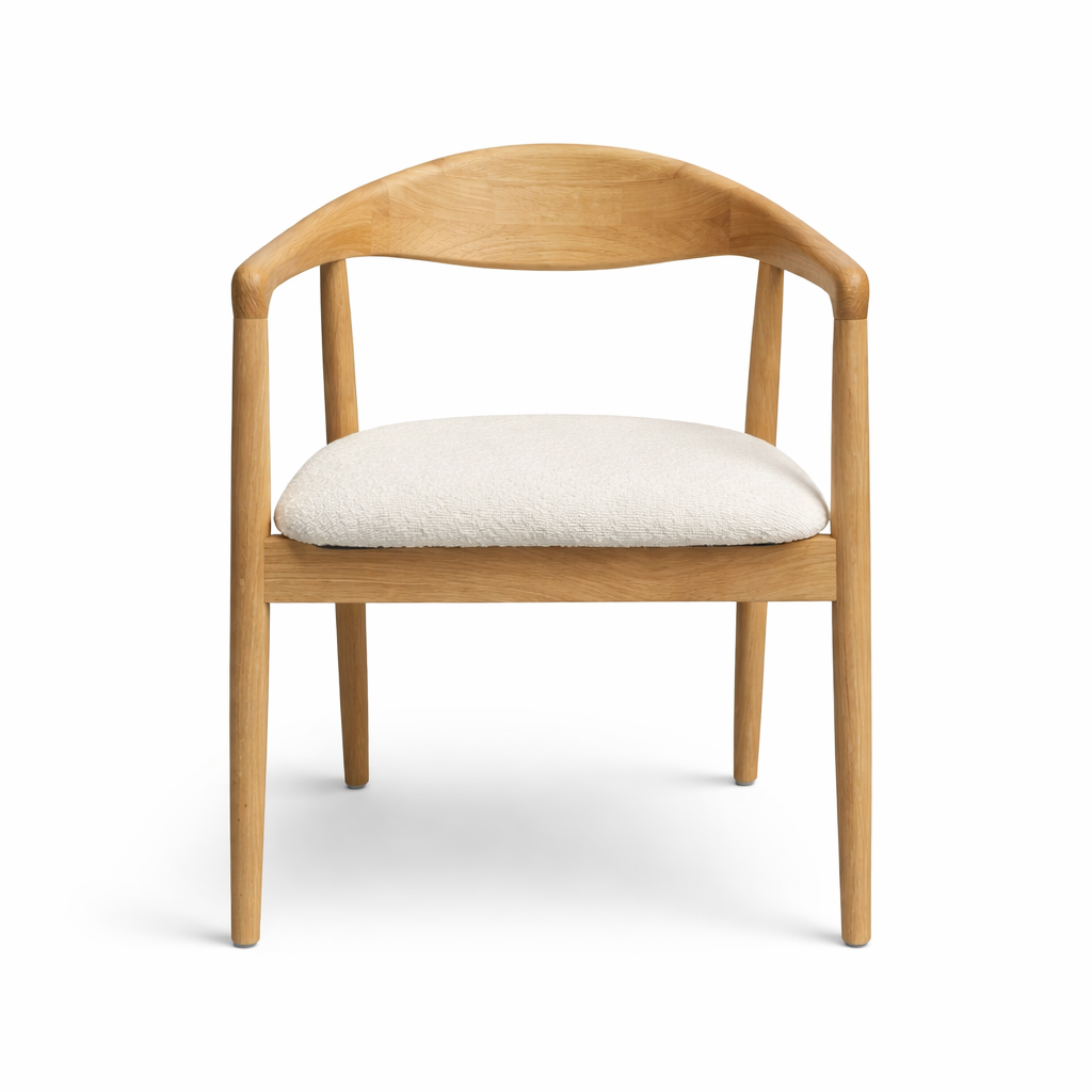 G. Chair 2 Oak - White Bouclet Fabric
