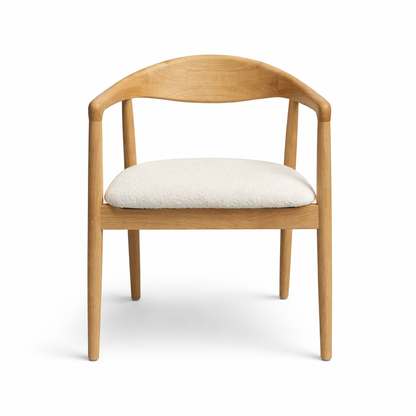 G. Chair 2 Oak - White Bouclet Fabric