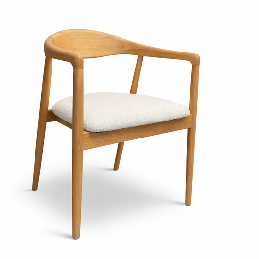 G. Chair 2 Oak - White Bouclet Fabric
