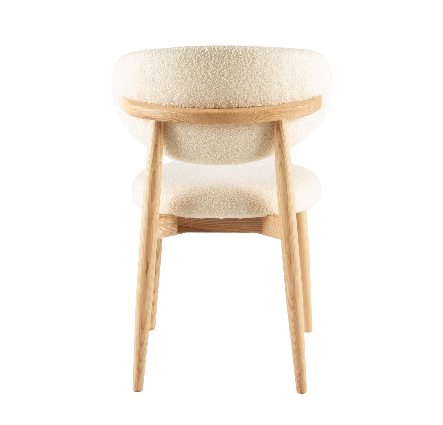 G. Chair Wood - White Bouclé