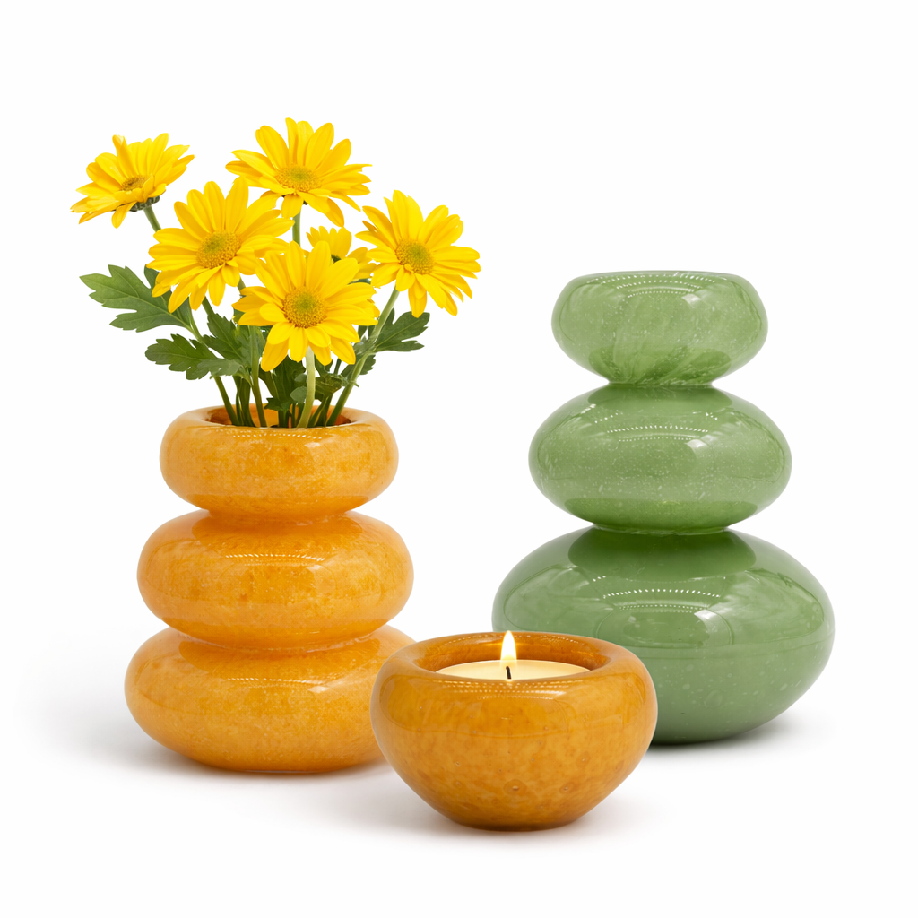 VDK Bonnie Candleholder Orange 12x12cm