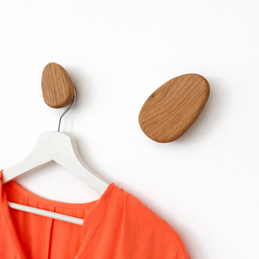 Clothing Wall Hook - Natural Oak Set/2 Ø7 - Ø9.5