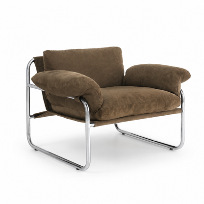 Rene 1-seat Chrome Chenille Dark Brown