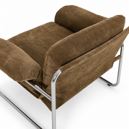 Rene 1-seat Chrome Chenille Dark Brown