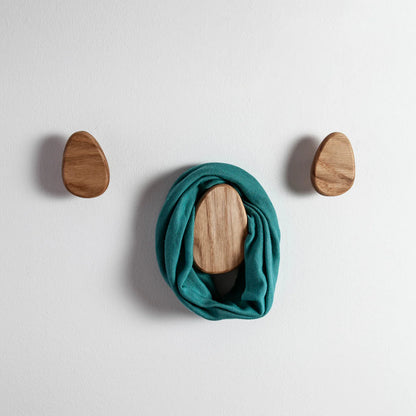Clothing Wall Hook - Natural Oak Set/2 Ø7 - Ø9.5