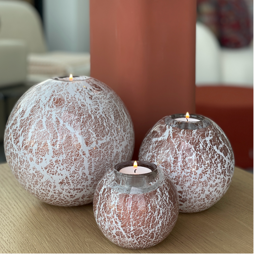 Ixelles Bol Candleholder L Ø18 - White Brick