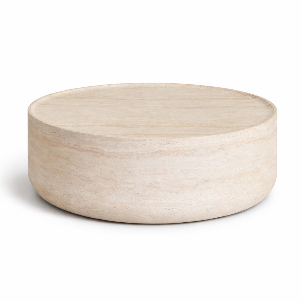 Darwin Cemento Travertin Coffee Table Ø80