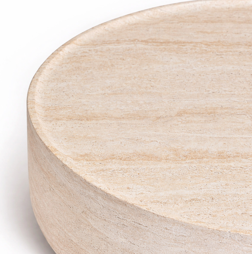 Darwin Cemento Travertin Coffee Table Ø80