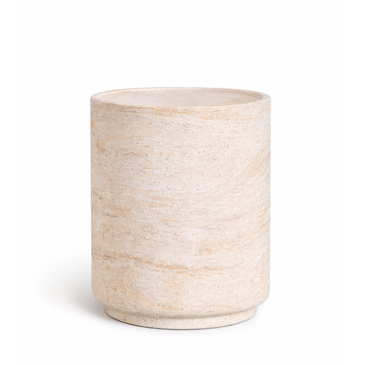 Darwin Cemento Travertin Side Table Ø35