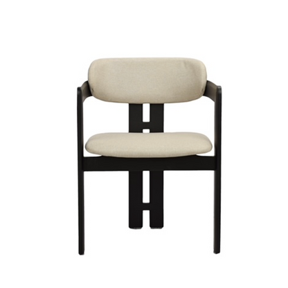 Aiku Chair Black - Beige Fabric