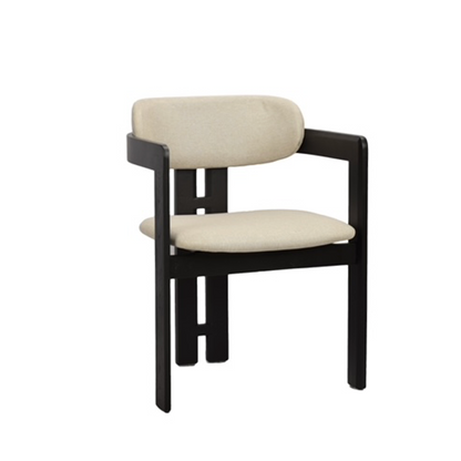 Aiku Chair Black - Beige Fabric