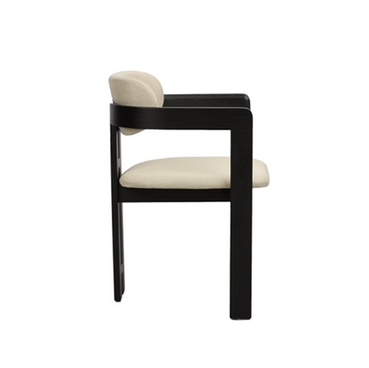 Aiku Chair Black - Beige Fabric