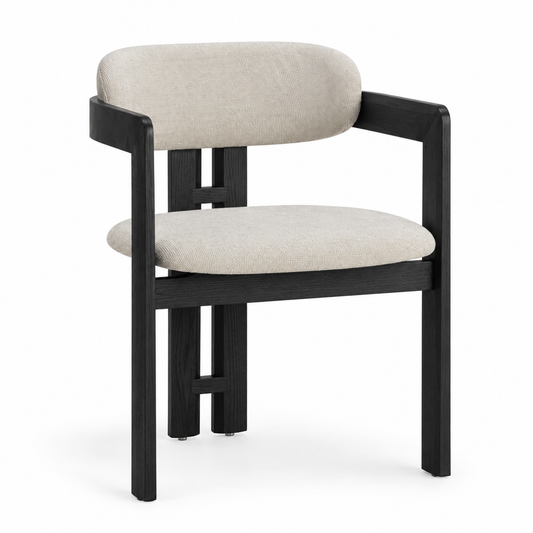 Aiku Chair Black - Beige Fabric