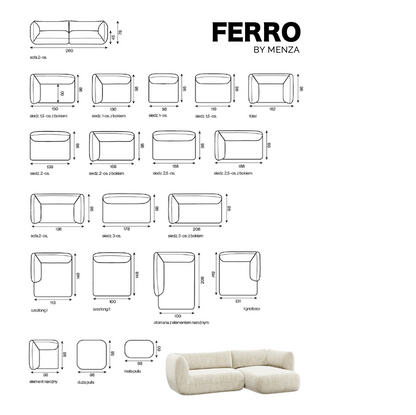 MENZA Ferro Sofa CL LEFT + 2,5-SEAT