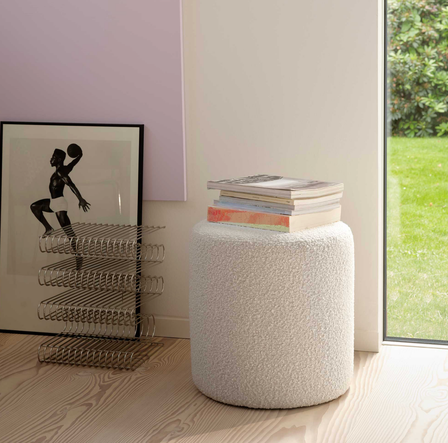Lettz Boucle Pouffe Latte Ø40xH45