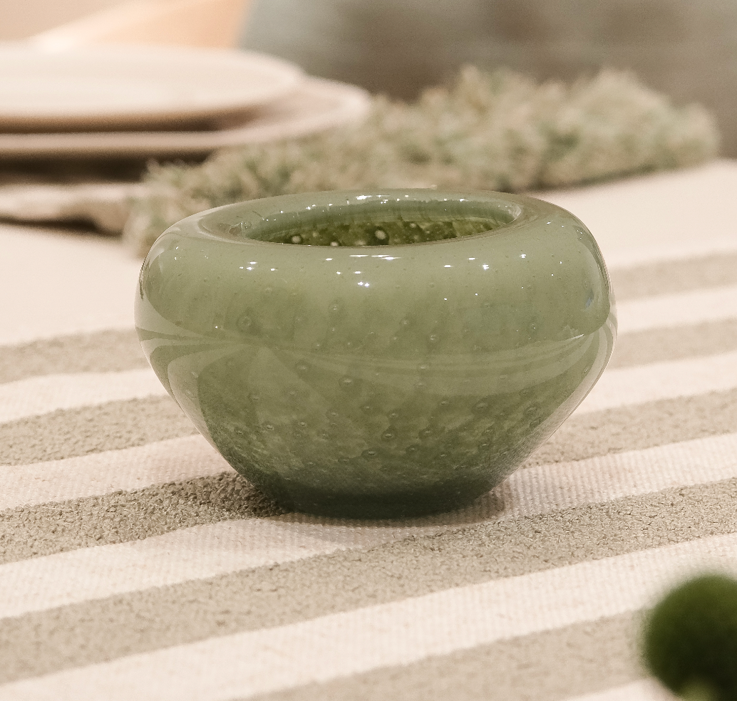 VDK Bonnie Candleholder Green 12x12cm