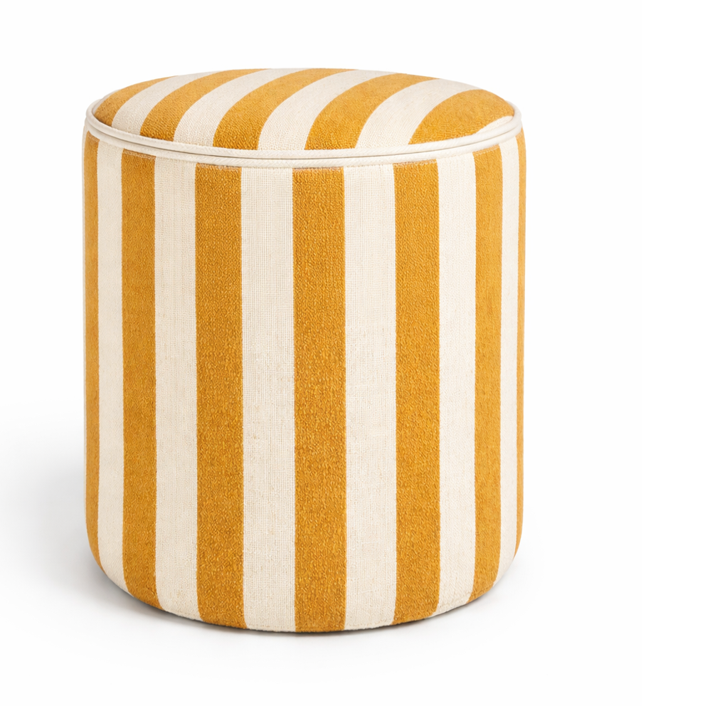 VDK Pouffe Cylinder Ø40x45cmH Stripe Yellow
