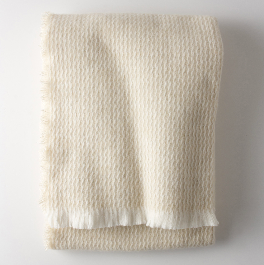 Curl Merino Wool Plaid Latte 140x180