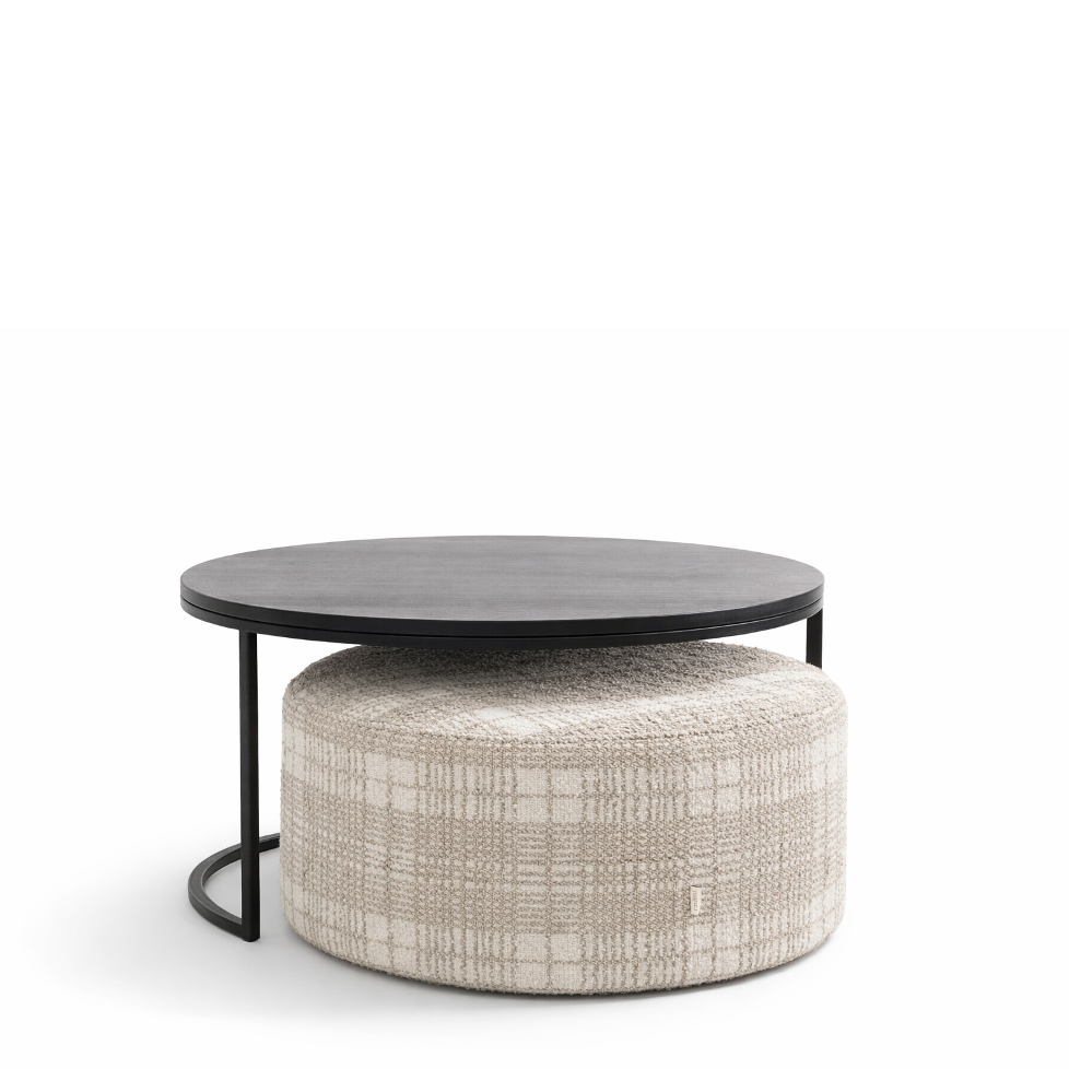 Aio Coffee Table - Wengé Oak Top + Pouffe - SALES - 50%
