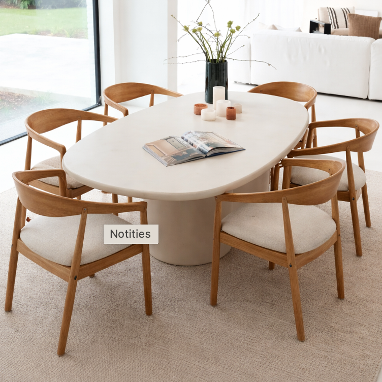 G. Chair 2 Oak - White Bouclet Fabric