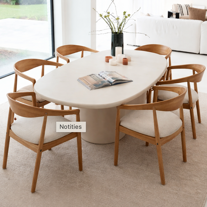 G. Chair 2 Oak - White Bouclet Fabric