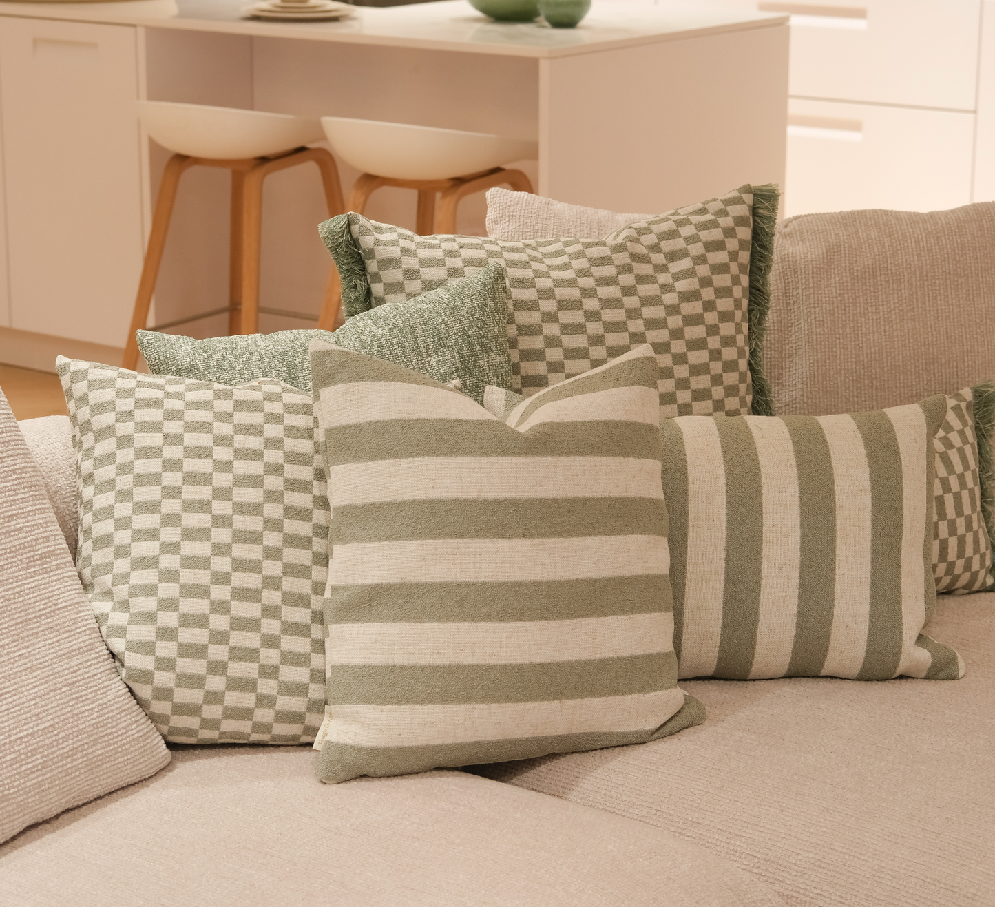 VDK Rivièra Stripe Cushion FRZL Green 60x60 - SALE -50%