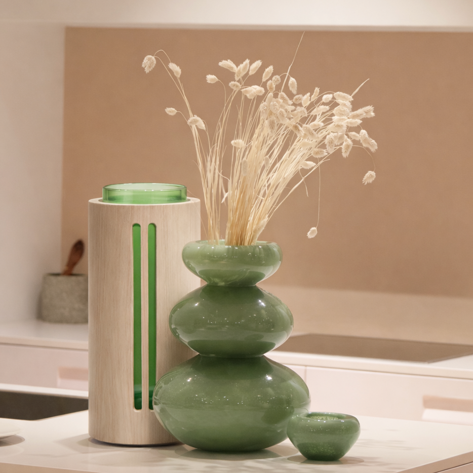 VDK Vase Wood Big H30 Riviera Green