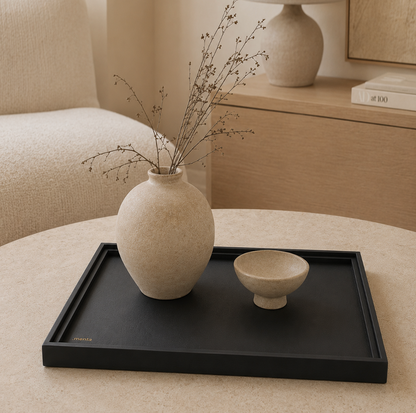 VDK Black Wood Tray Set/2 55-60cm