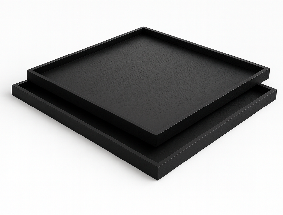 VDK Black Wood Tray Set/2 55-60cm
