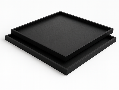 VDK Black Wood Tray Set/2 55-60cm