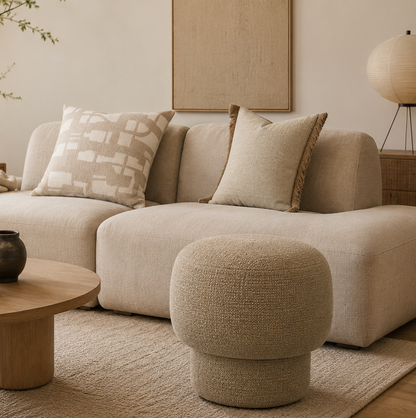 VDK Bari Pouffe Feet Ø50x45cmH Upholstery