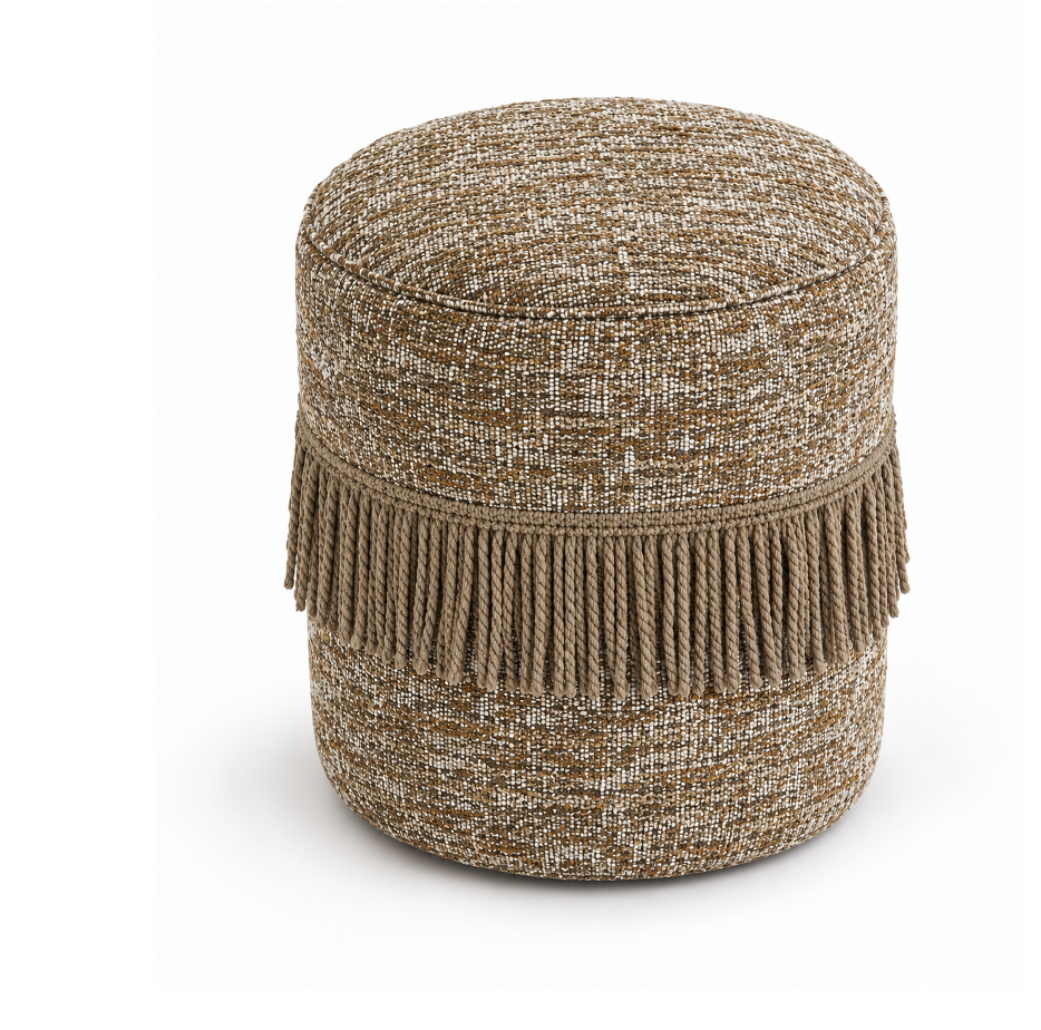 VDK Cylinder Pouffe Taupe Mid TSL Taupe