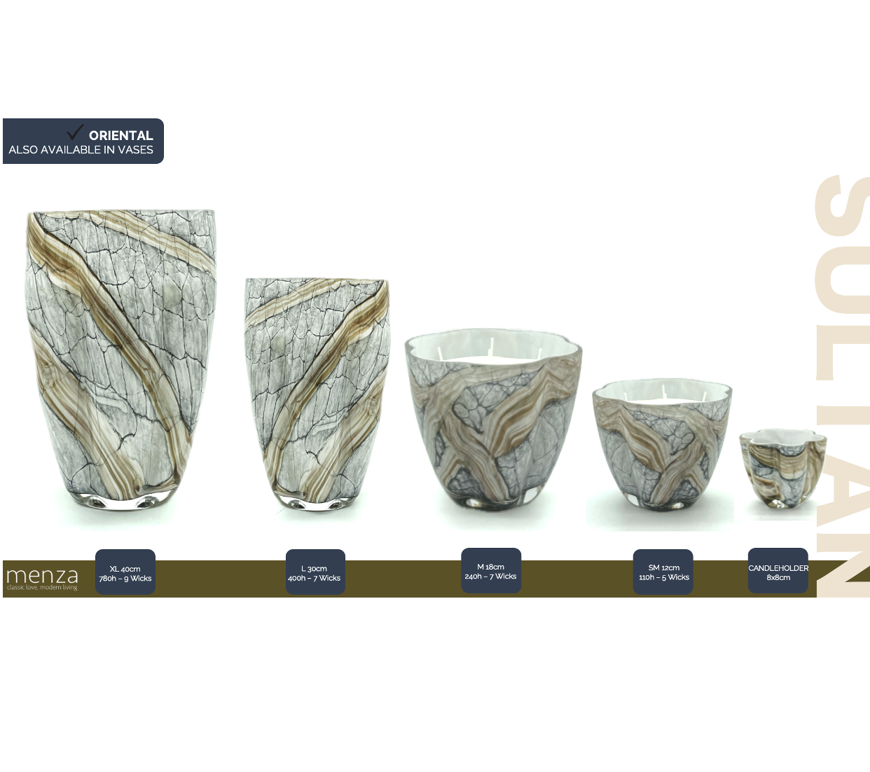 Sultan Grey Scented Candle XL 40 Oriental