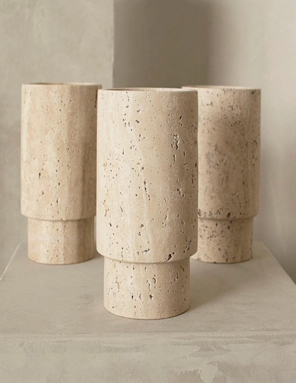 VDK Tivoli Travertine Vase Big H34