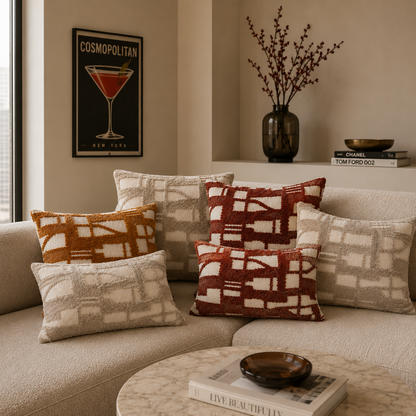 VDK Woven Earth Cushion Ice White 50