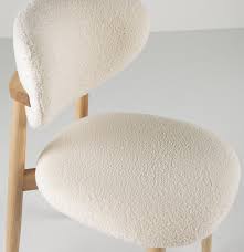 G. Chair Wood - White Bouclé